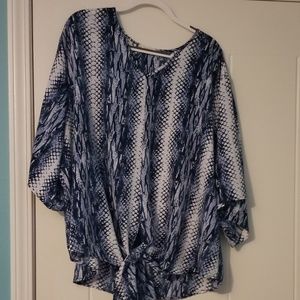 Blue snakeskin top